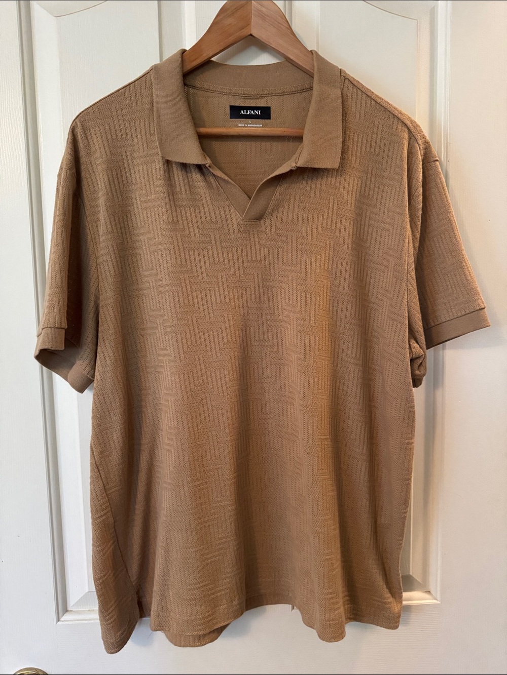 Alfani Tan Knit Polo